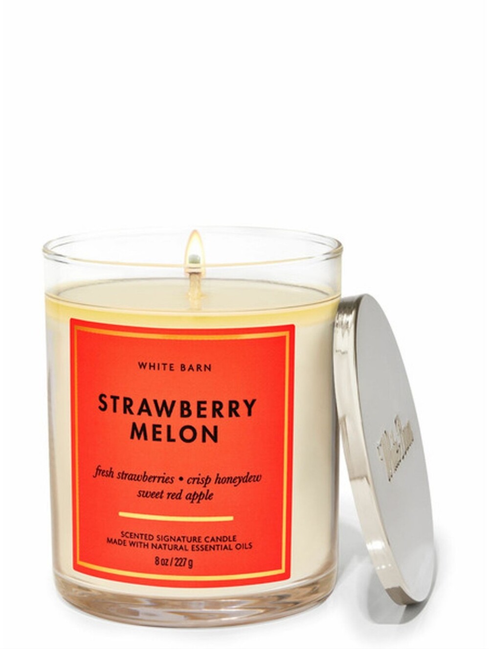 White Barn Strawberry Melon Single Wick Candle NIB 8 oz / 227 g